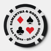 Rode en zwarte Kaart Suits Vegas Bruiloft Poker Chips (Achterkant)