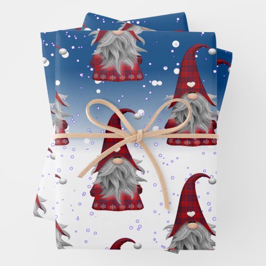 Rode en zwarte kabouter inpakpapier vel (In situ)