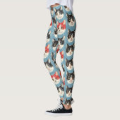 Rode en zwarte katten patroon leggings (Links)