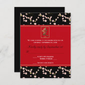 Rode en Zwarte Kersenbloesem RSVP Kaart (Voorkant / Achterkant)