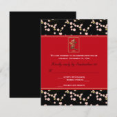 Rode en Zwarte Kersenbloesem RSVP Kaart (Voorkant / Achterkant)