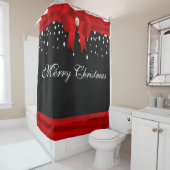 Rode en zwarte kerst douchegordijn (In situ)