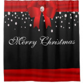 Rode en zwarte kerst douchegordijn (Voorkant)