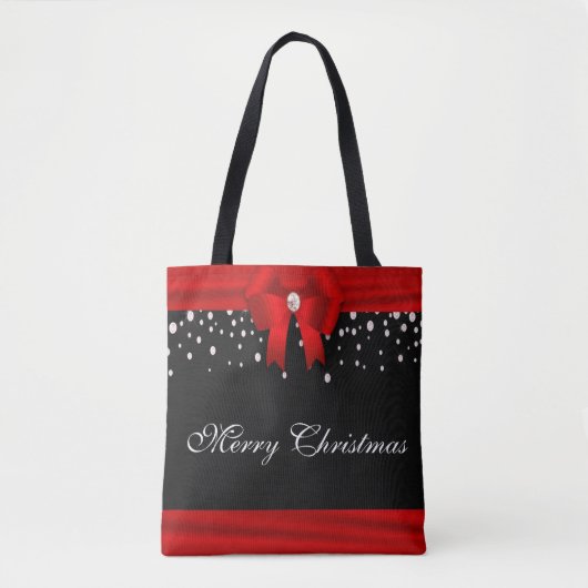 Rode en zwarte kerst tote bag (Voorkant)