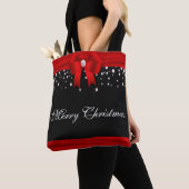 Rode en zwarte kerst tote bag (Dichtbij)
