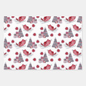 Rode en zwarte kerstpatronen inpakpapier vel (Voorkant)