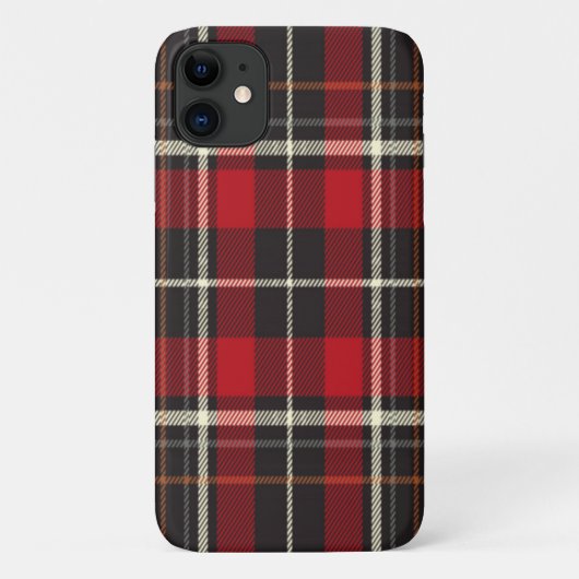 Rode en zwarte kerstwinter Case-Mate iPhone case (Achterkant)