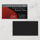 Rode en zwarte koffie punch Kaarten Klantenkaartje (Voorkant / Achterkant)