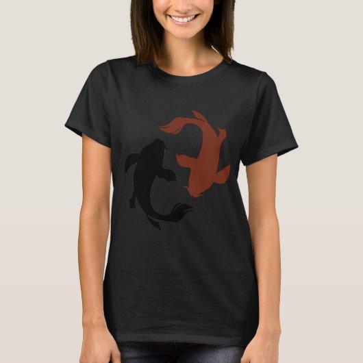 Rode en zwarte koi t-shirt (Voorkant)