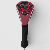 Rode en zwarte kosmische mot - hemelse mystiek golfheadcover (Voorkant)