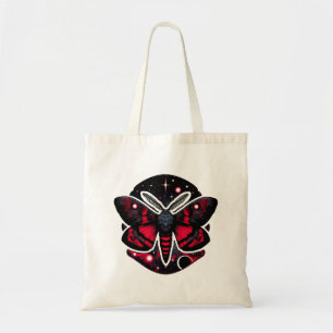 Rode en zwarte kosmische mot - hemelse mystiek tote bag