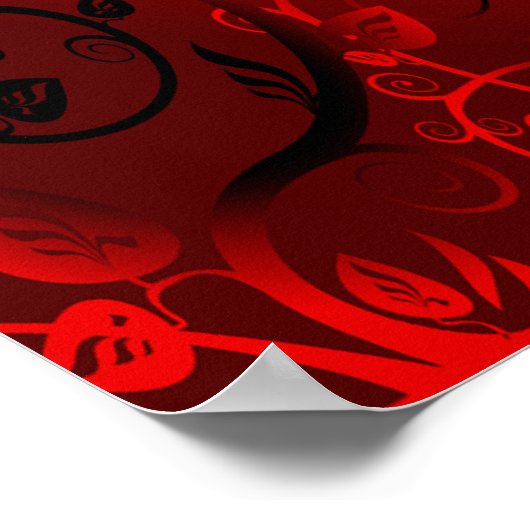 RODE EN ZWARTE KRUISONTWERP POSTER (Hoek)