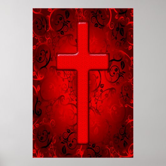 RODE EN ZWARTE KRUISONTWERP POSTER (Voorkant)