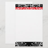 Rode en zwarte legant briefpapier (Voorkant / Achterkant)