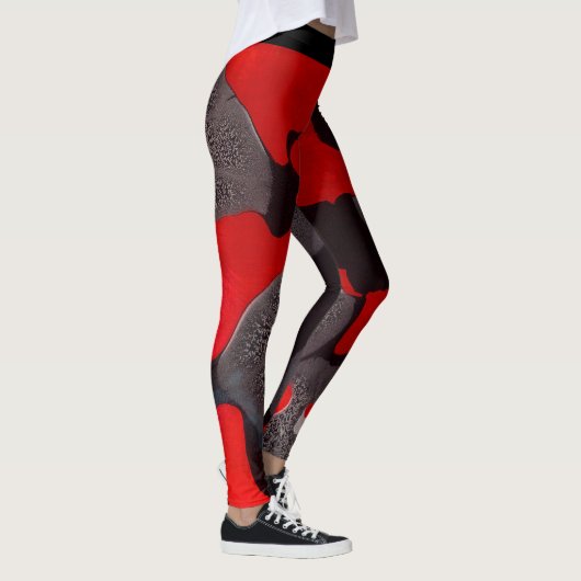 Rode en zwarte Leggings - (Rechts)