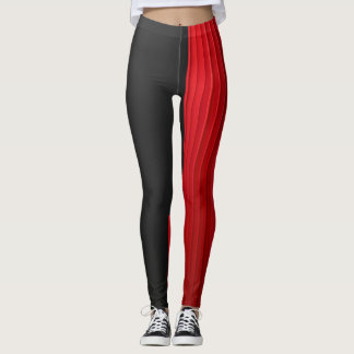 Rode en Zwarte Leggings Krachtige Sportieve Workou