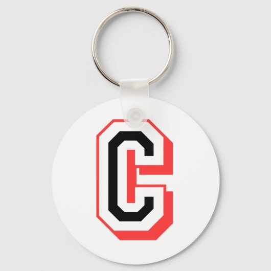 rode en zwarte letter C Sleutelhanger (Voorkant)