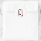 rode en zwarte letter Q Ronde Sticker (Tas)