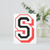 rode en zwarte letter S Briefkaart (Staand voorkant)