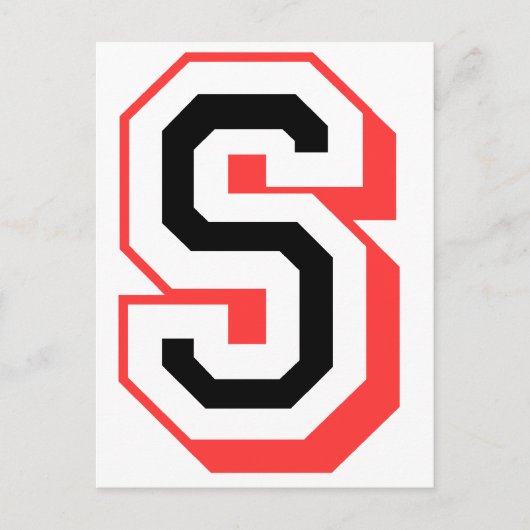 rode en zwarte letter S Briefkaart (Voorkant)