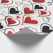 Rode en zwarte liefde Valentijn Cadeaupapier (Hoek)