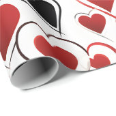 Rode en zwarte liefde Valentijn Cadeaupapier (Rol Hoek)