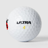 Rode en zwarte lieveheersbeestje golfbal golfballen (Logo)