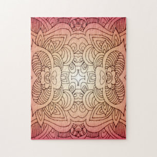 Rode en zwarte lijnkunst legpuzzel