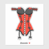 Rode en zwarte lingerie sticker (Vel)