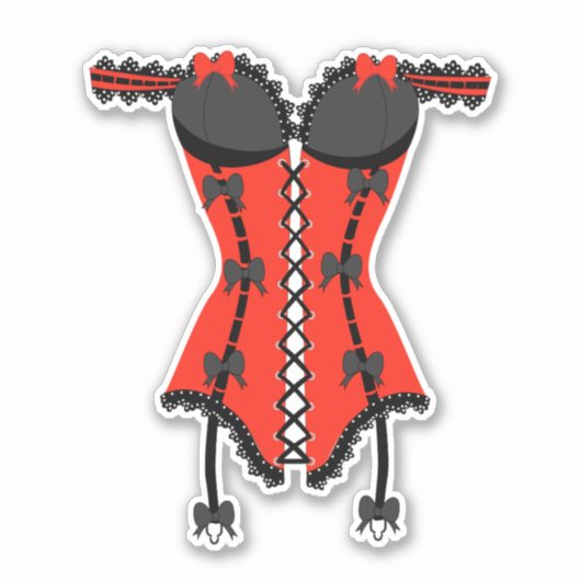 Rode en zwarte lingerie sticker (Voorkant)