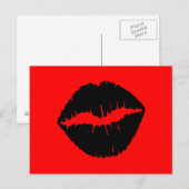 Rode en Zwarte Lippen Briefkaart (Voorkant / Achterkant)