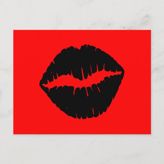 Rode en Zwarte Lippen Briefkaart (Voorkant)