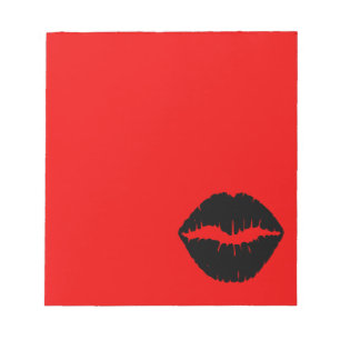 Rode en Zwarte Lippenstift Notitieblok