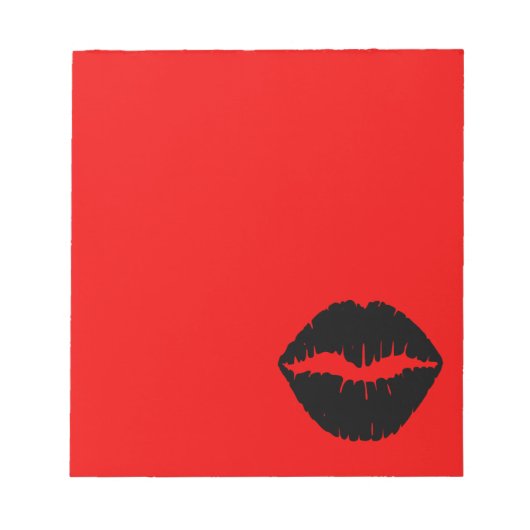 Rode en Zwarte Lippenstift Notitieblok (Voorkant)