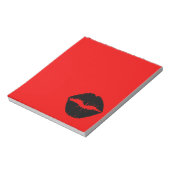 Rode en zwarte lipstick notitieblok (Linkerzijde)