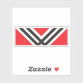 Rode en Zwarte Minimale Letter W Monogram Sticker (Vel)
