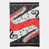 Rode en zwarte muziek thema handdoek (Verticaal)