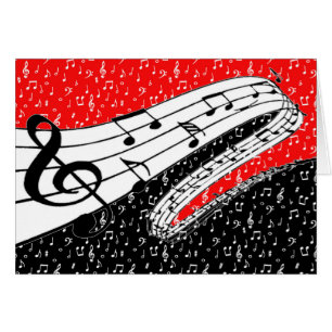 Rode en zwarte muziek thema kaart