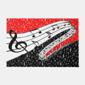 Rode en zwarte muziekthema deurmat (Voorkant)