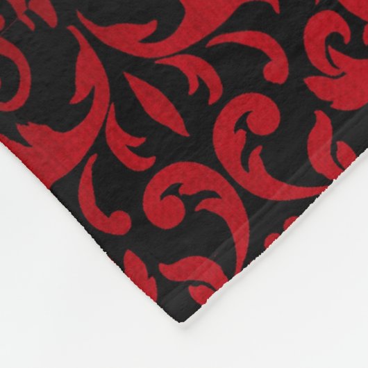 RODE EN ZWARTE ONTWERP FLEECE DEKEN (Hoek)