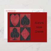 Rode en zwarte pakken in kant, aankondigingskaart (Voorkant / Achterkant)