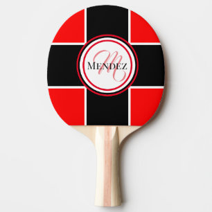 Rode en zwarte pingpong paddle tafeltennisbatje