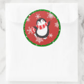 Rode en Zwarte Pinguïn Kerstmis Grote Stickers (Tas)