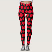 Rode en zwarte poka Dots Trendy Leggings (Voorkant)