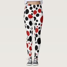 Rode en zwarte Polka Dot Pattern Leggings