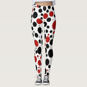 Rode en zwarte Polka Dot Pattern Leggings