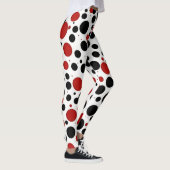Rode en zwarte Polka Dot Pattern Leggings (Rechts)