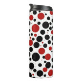 Rode en zwarte Polka Dot Pattern Leggings Thermosbeker (Geroteerd rechts)