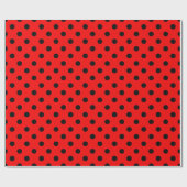 Rode en zwarte pooldots cadeaupapier (Vlak)