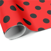 Rode en zwarte pooldots cadeaupapier (Rol Hoek)